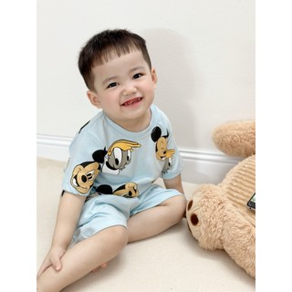 Set 2 bộ micky trắng xanh cotton -a124