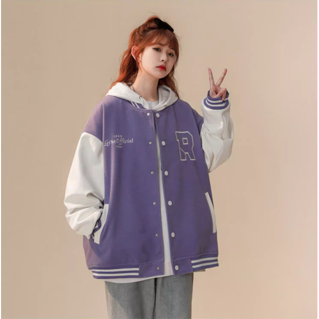 Áo Khoác Hoodie Zip 2 Màu Nam Nữ Unisex - Áo khoác nỉ mũ form rộng nỉ bông dày dặn, mềm mịn thêu chữ R | BigBuy360 - bigbuy360.vn