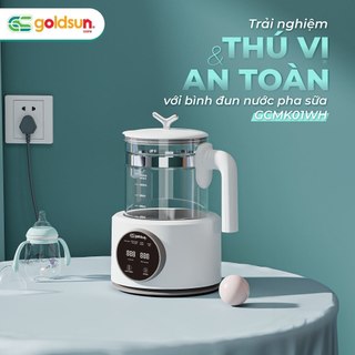 Bình đun nước pha sữa Goldsun Care GCMK01WH khử CLO, 6 chức năng, bảo vệ sức khoẻ của bé và gia đình