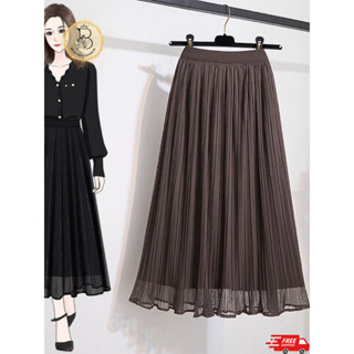 Chân váy xếp ly A Xòe chất liệu voan cao cấp cạp chun phông cách Hàn Quốc 2024-CV112
