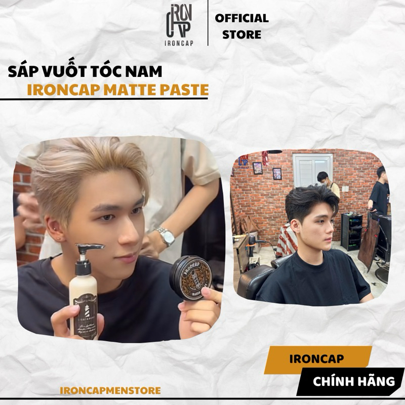 Sáp vuốt tóc nam Ironcap Mattee Paste - Wax tạo kiểu tóc nam