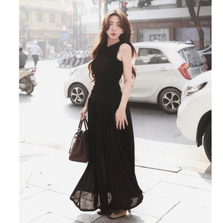 𝐋𝐢𝐭𝐚𝐫𝐢𝐧 𝐃𝐫𝐞𝐬𝐬 đầm cotton giấy xếp ly dáng dài - TKCC Ashley