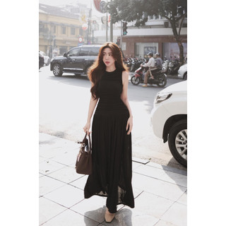 𝐋𝐢𝐭𝐚𝐫𝐢𝐧 𝐃𝐫𝐞𝐬𝐬 đầm cotton giấy xếp ly dáng dài - TKCC Ashley