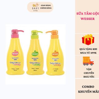 Sữa tắm gội wesser 500ml sữa tắm gội toàn thân cho bé sơ sinh