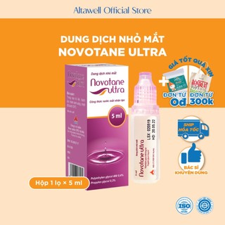 Nước Mắt Nhân Tạo Novotane Ultra 5ml - Giữ Ấm, Giảm Khô Mắt, Hồi Phục Bề Mặt Nhãn Cầu Bị Tổn Thương
