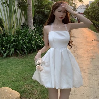 Đầm váy công chúa thiết kế thắt nơ dáng bồng xoè kiểu Pháp, đầm váy mùa hè nữ tính đi biển xu hướng Hàn 2024 SP139
