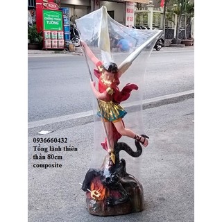 Tượng tổng lãnh thiên thần Michael 80cm composite màu trắng màu xi đồng tượng công giáo