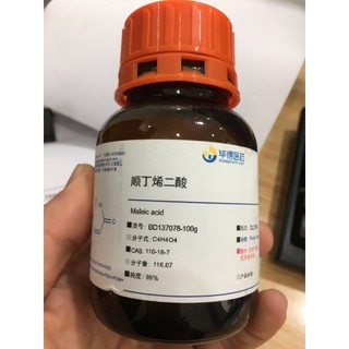 Hóa chất Maleic acid 99% Công thúc C4H4O4  CAS 110-16-7 Lọ 100g
