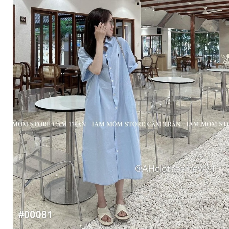 Đầm sơ mi dáng xuông dài thêu ngựa - 247store.vn - Vaysomingua00081_P13K10