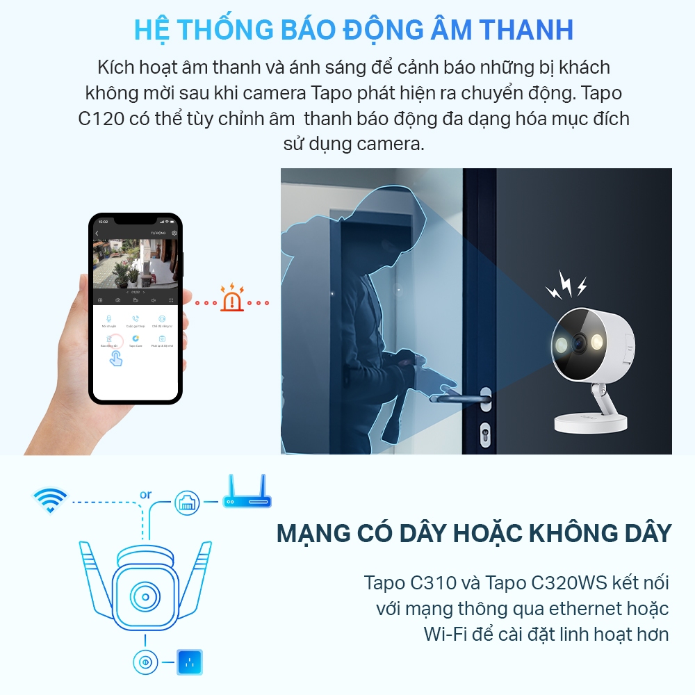 [Độ Phân Giải 2K, Nhìn Đêm, Chống Nước] - TP-Link Tapo C310 / C320WS / C120 | Có App Điều Khiển | 6.000+ Lượt Bán | BigBuy360 - bigbuy360.vn