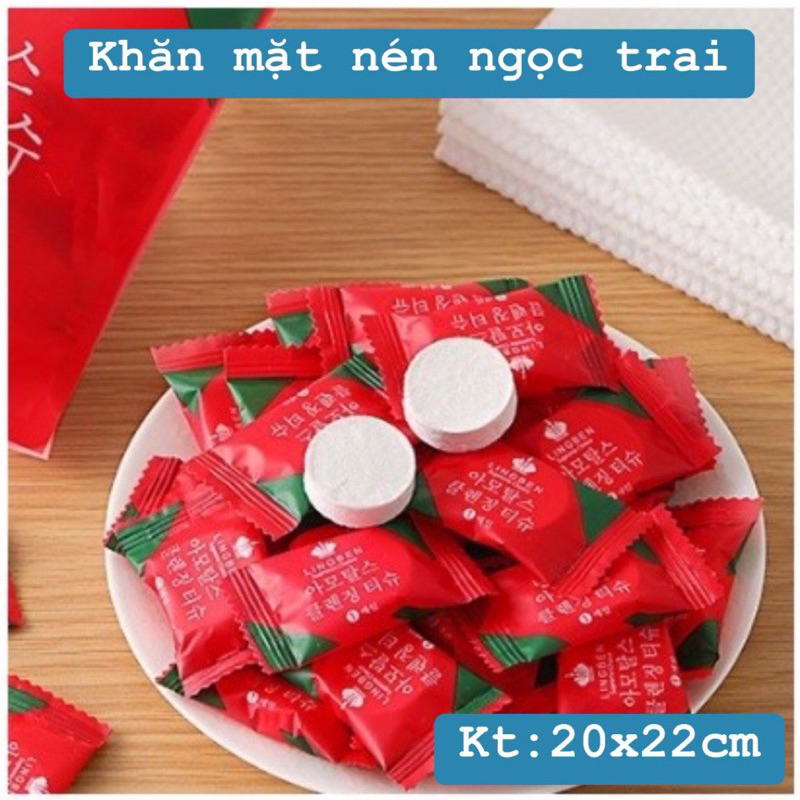 combo 10 Khăn mặt nén mini hình viên kẹo, khăn mặt nén mang đi du lịch đi học đi chơi mang theo bên 