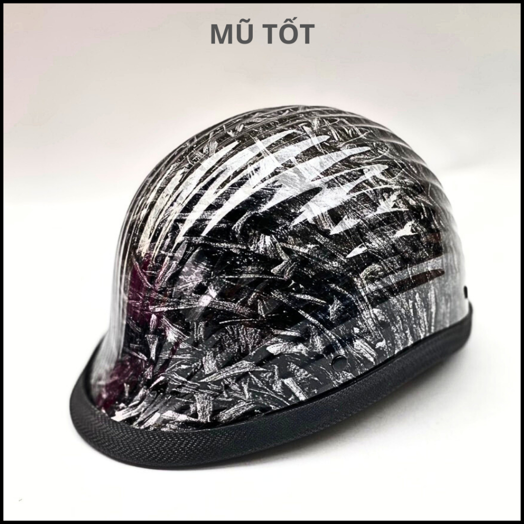 Mũ nón bảo hiểm nam nữ 1/2 đầu đua ngựa vỏ sò vân đá bảo hành 12 tháng