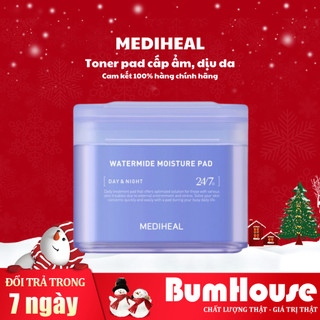  Toner Pad MEDIHEAL  Watermine moisture Làm Dịu Nhanh  Cấp Ẩm  Làm Sáng Da  Tẩy Tế Bào Chết 180 ml 100 miếng 