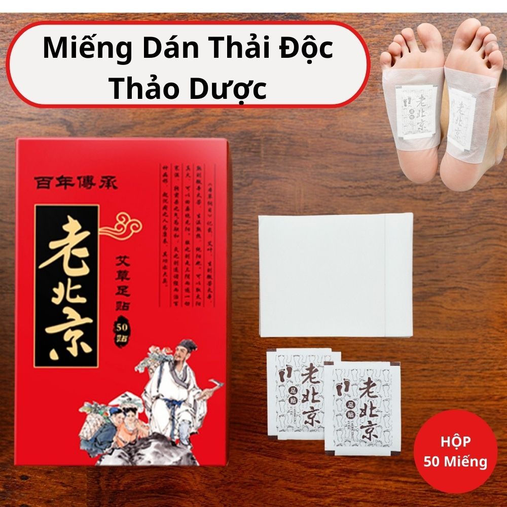 Miếng Dán Thải Độc LAO BEIJING 50 Miếng Giúp Ngủ Ngon Giảm Nhức Mỏi Thải Độc Chân Thanh Lọc Cơ Thể
