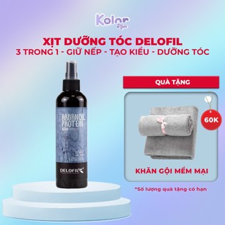 Xịt dưỡng tóc keratin phục hồi hư tổn dưỡng tóc uốn duỗi nhuộm Delofil Hair Spray 260ml Kolor Hair