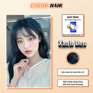 Nhuộm Tóc Xanh Đen bảo vệ không gây khô sơ tóc, thuốc nhuộm tóc Xanh Đen, thuốc nhuộm tóc xanh, thuốc nhuộm tóc đen