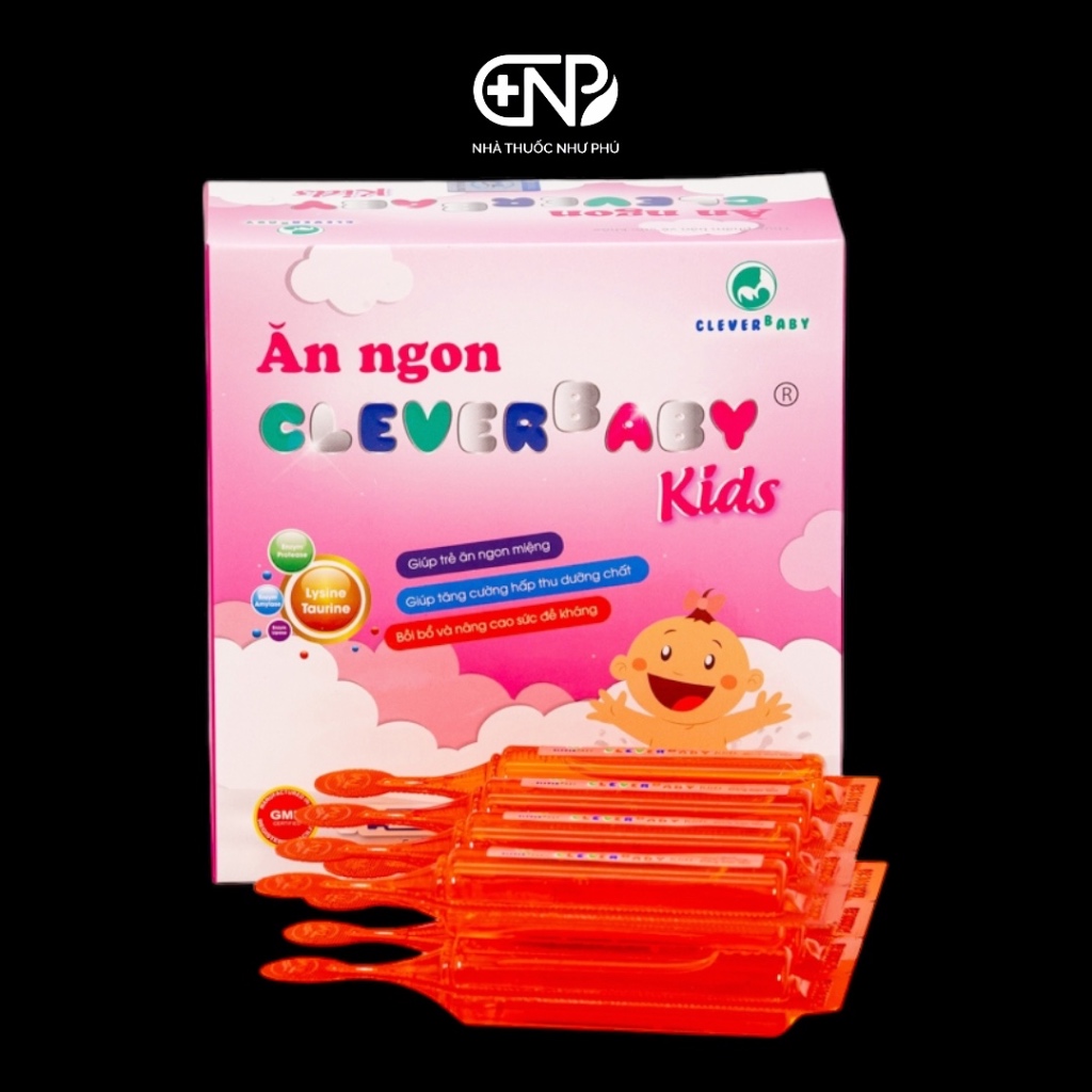 Ăn ngon Clever Baby Kids (Hộp 20 ống x 10ml)_ Bổ sung các enzym và acid amin cho trẻ từ 6 tháng tuổi