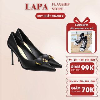 Giày cao gót nữ lapa 9cm mũi nhọn gót nhọn đính đá - lp064