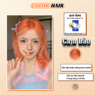 Nhuộm tóc Cam Đào không gây khô sơ tóc sau nhuộm, thuốc nhuộm tóc Cam đào, nhuộm tóc cam, thuốc nhuộm tóc cam