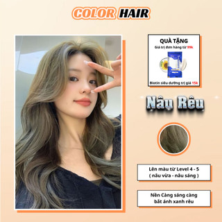 Nhuộm tóc Nâu Rêu, Nâu MATCHA bảo vệ không gây khô sơ tóc sau nhuộm, thuốc nhuộm tóc Nâu Rêu,thuốc nhuộm tóc nâu