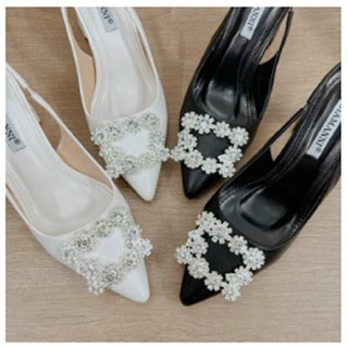  Giày cưới bít mũi gót vuông 5cm max ngọc sang chảnh tiểu thư rẻ bền đẹp cô dâu tiệc cưới êm chân dễ đi 