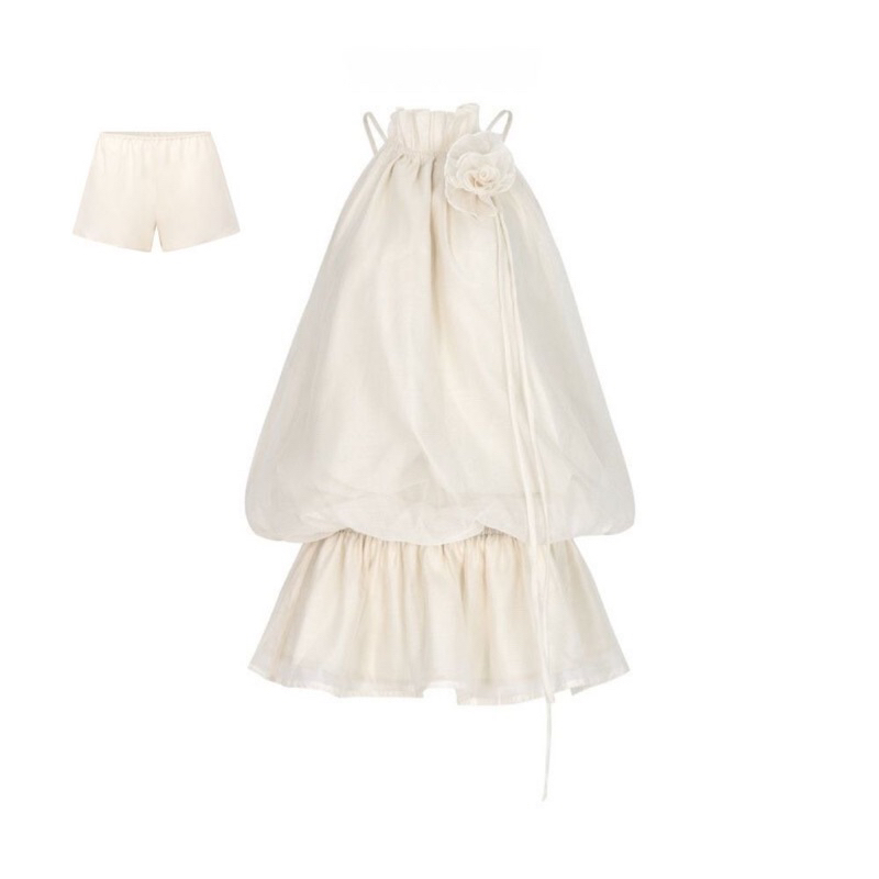 Yếm váy tơ đính nơ (tặng kèm quần) V125 /Shyncloset | BigBuy360 - bigbuy360.vn