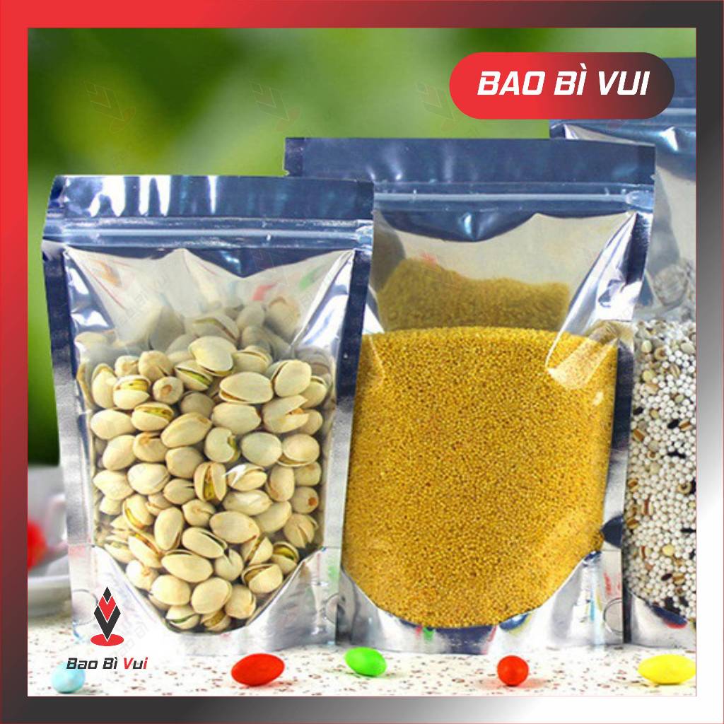 500g  túi zip bạc đáy đứng