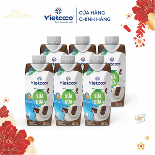 Lốc 6 hộp sữa dừa Vietcoco vị socola - 330ml