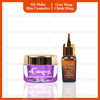 Bộ dưỡng da ban ngày - Kem face tím serum cao cấp giảm mụn mờ thâm nám tàn nhang NCollagen Hân Cosmetics 35ml