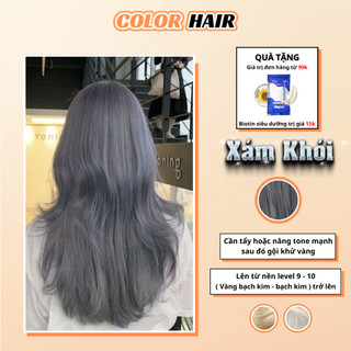 Nhuộm tóc Xám Khói không gây khô sơ tóc sau nhuộm, thuốc nhuộm tóc Xám Khói, thuốc nhuộm tóc xám, nhuộm tóc xám