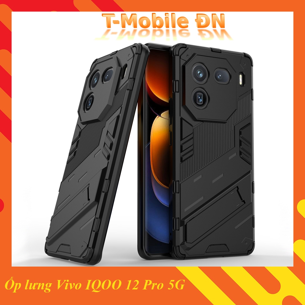 Ốp lưng Vivo IQOO 12 Pro 5G, Ốp chống sốc Iron Man PUNK cao cấp kèm giá đỡ cho Vivo IQOO 12 Pro 5G