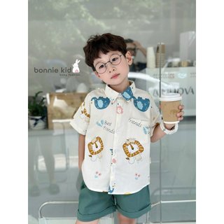 Set sơ mi thô hàn họa tiết cho bé trai (9-27kg)