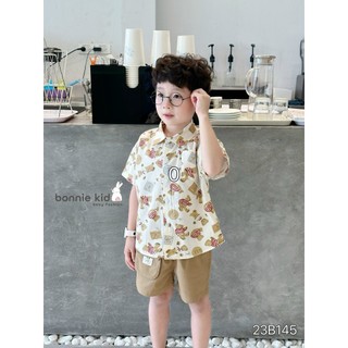 Set sơ mi thô hàn họa tiết cho bé trai (9-27kg)