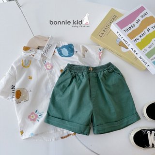 Set sơ mi thô hàn họa tiết cho bé trai (9-27kg)