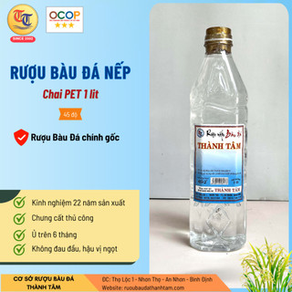 Rượu bàu đá Nếp 1 lít Thành Tâm- OCOP 3 sao - Đặc sản Bình Định, rượu nếp, rượu ngâm thuốc, quà tặng
