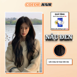 Nhuộm tóc Nâu Đen bảo vệ không gây khô sơ tóc sau nhuộm, thuốc nhuộm tóc Nâu Đen, thuốc nhuộm tóc nâu, nhuộm tóc nâu