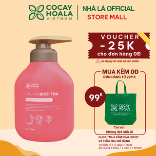 Dầu xả hữu cơ bưởi trà COCAYHOALA VIETNAM, Dưỡng Tóc Chắc Khỏe, Mềm Mượt Tự Nhiên- 350gr/chai