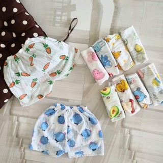Quần đùi giấy coton bé trai, bé gái size từ 4kg-15kg