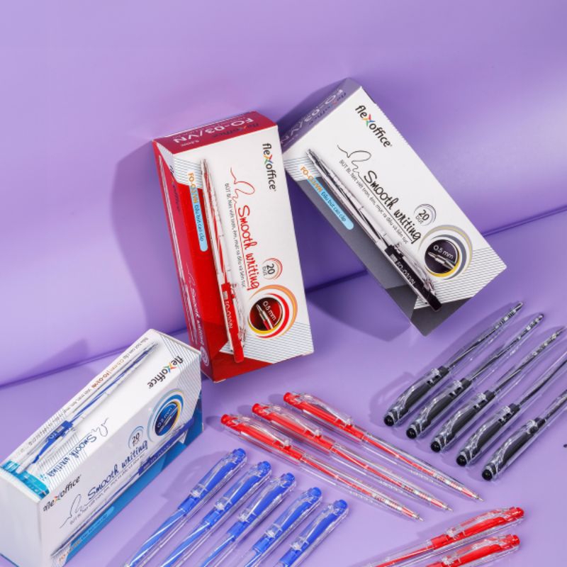 Bút Bi Thiên Long Flexoffice FO-03 xanh đỏ đen
