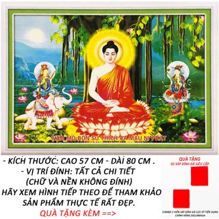 Tranh đính đá 5d - tam thế phật 19 - tranh minh hiền