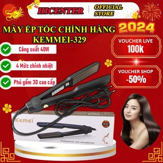 Máy duỗi tóc thẳng 4 mức nhiệt Kemei 329 - máy duỗi tóc mini, tạo kiểu, làm đẹp, là thẳng tóc dụng cụ tạo kiểu
