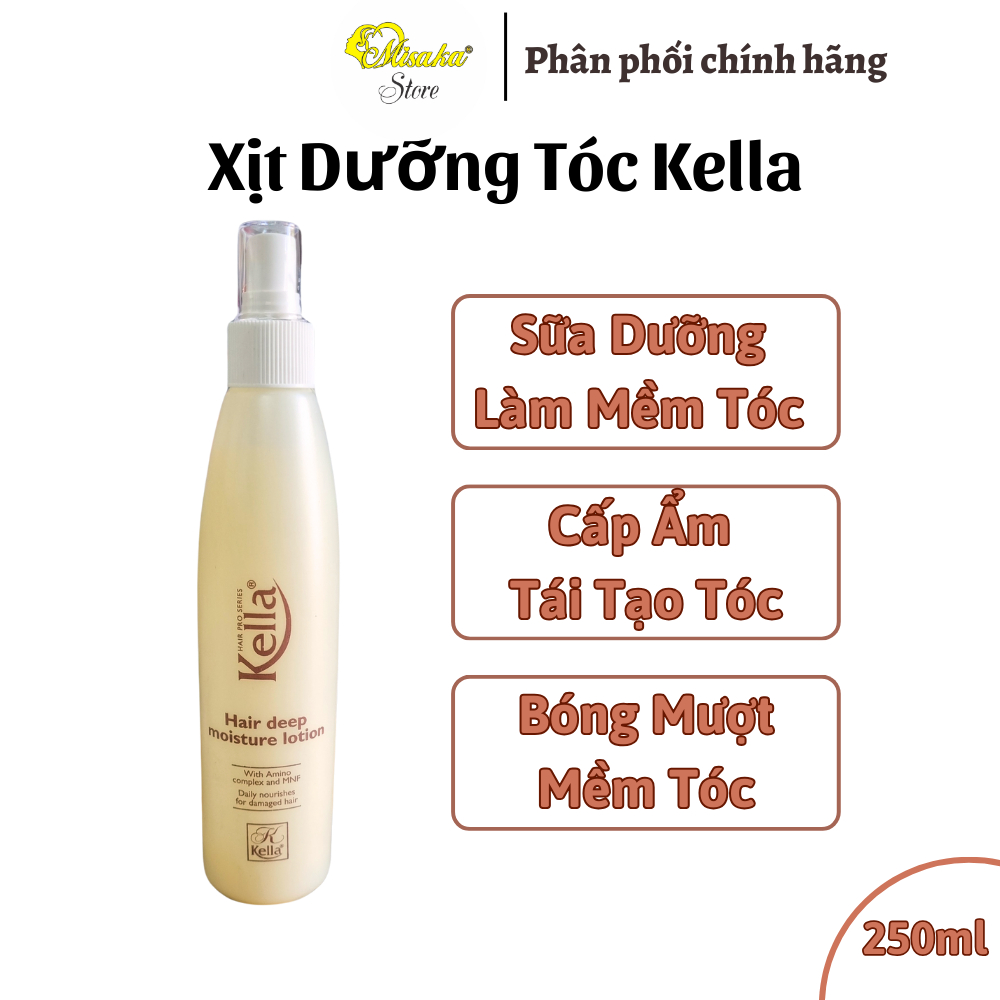 Xịt dưỡng làm mềm tóc Kella trắng - 250ml