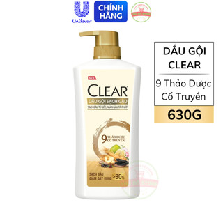 Dầu gội đầu clear 9 thảo dược cổ truyền - chai 630g