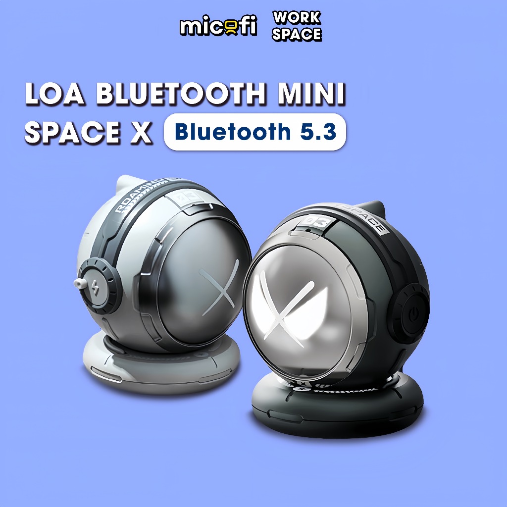Loa Bluetooth Mini Micofi Nghe Nhạc Loa Máy Tính Bass Mạnh, Loa Mini Bluetooth Có Đèn Phi Hành Gia Không Dây Quà Tặng
