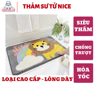 Thảm Chùi Chân Siêu Thấm, Chống Trượt Hình Sư Tử NICE