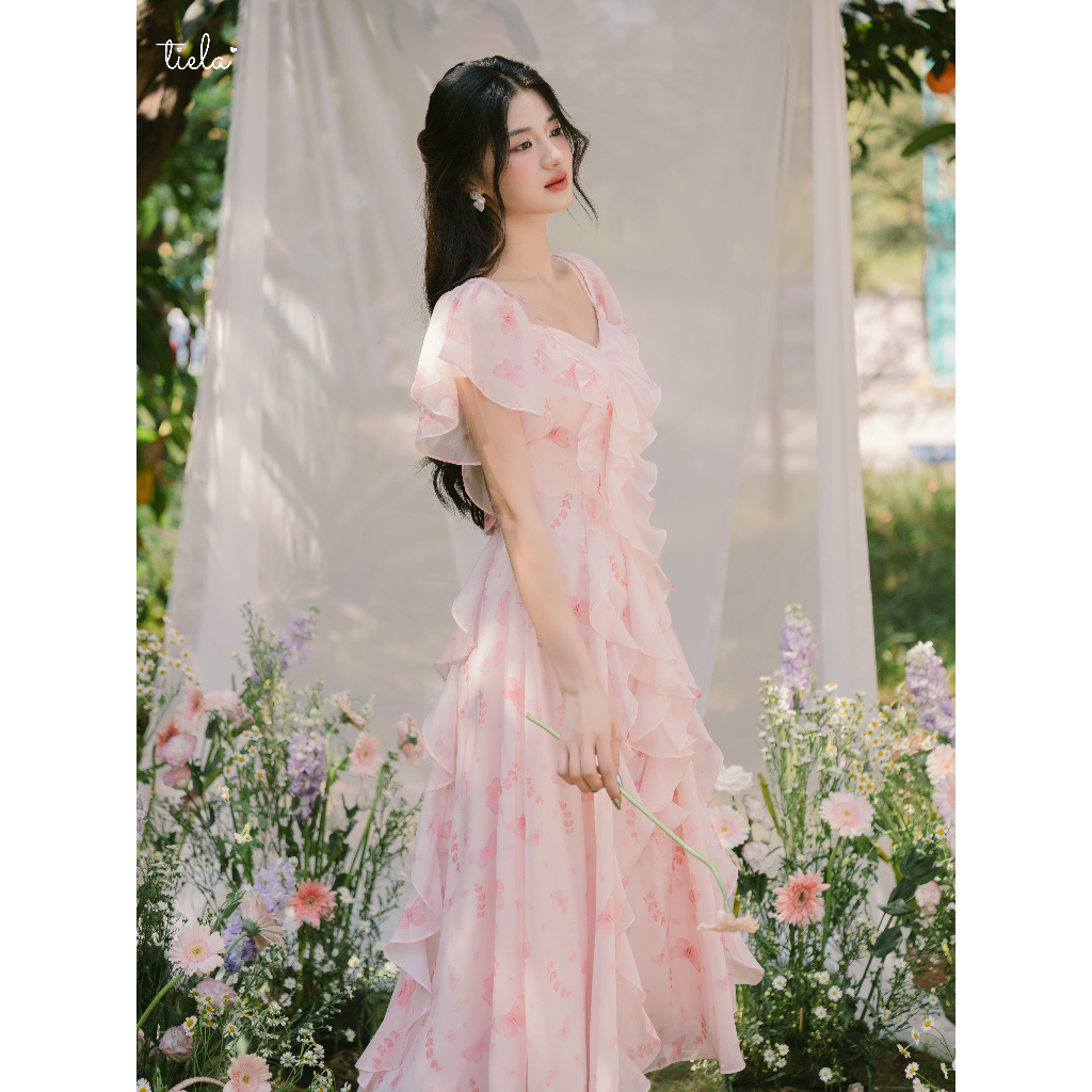 TIELA Đầm váy hoa bèo hồng -Calantha Dress | BigBuy360 - bigbuy360.vn