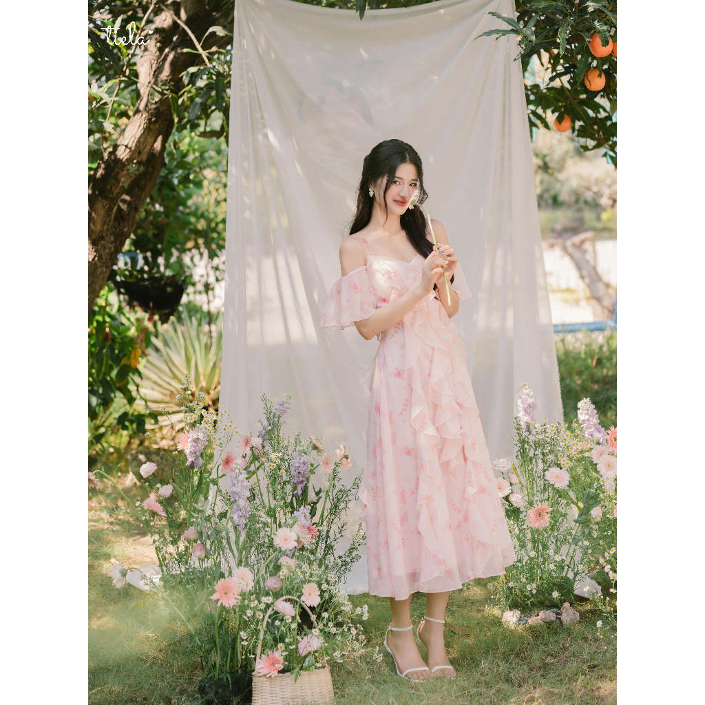 TIELA Đầm váy hoa bèo hồng -Calantha Dress | BigBuy360 - bigbuy360.vn