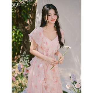 TIELA Đầm váy hoa bèo hồng -Calantha Dress