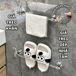 Giá Treo Khăn Mặt, Giá Treo Dép Nhà Kem Dán Tường Không Cần Khoan Đục Nhanh Gọn, Tiết Kiệm Thời Gian