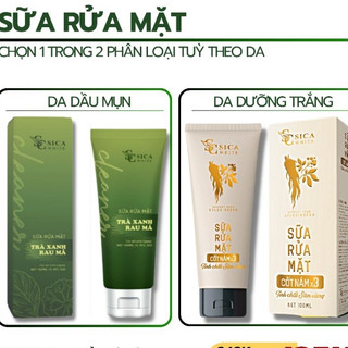 Sữa rửa mặt Sica White trà xanh, rau má + cốt nám X3100ML, hỗ trợ da dầu mụn và dưỡng trắng